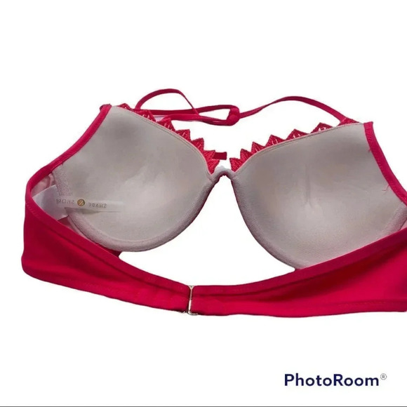 Shade and shore coral crochet bikini top size 36B - Picture 3 of 12